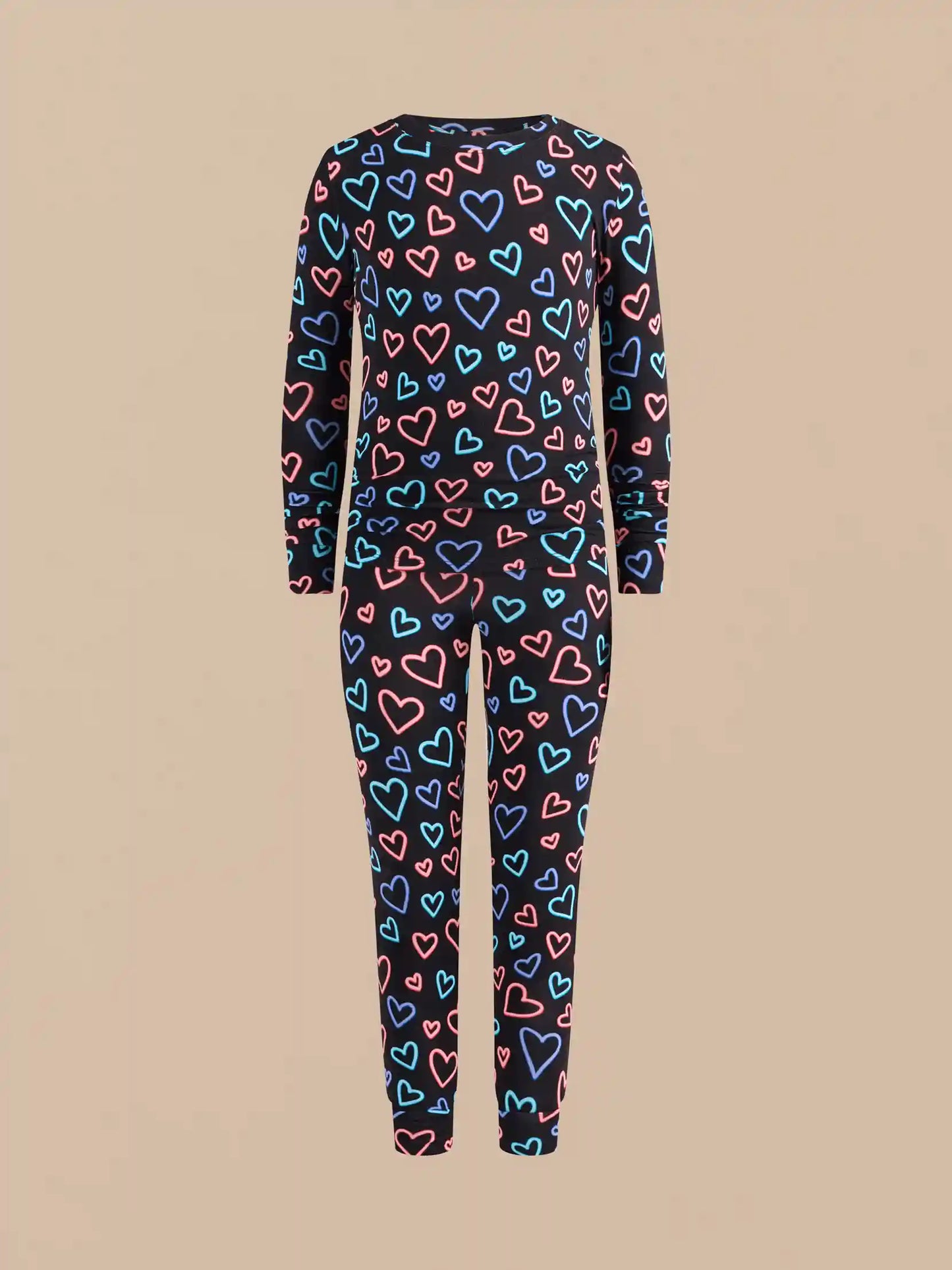UltraModal™ Long Sleeve PJ Set - Kid's | Electric Hearts 2.0