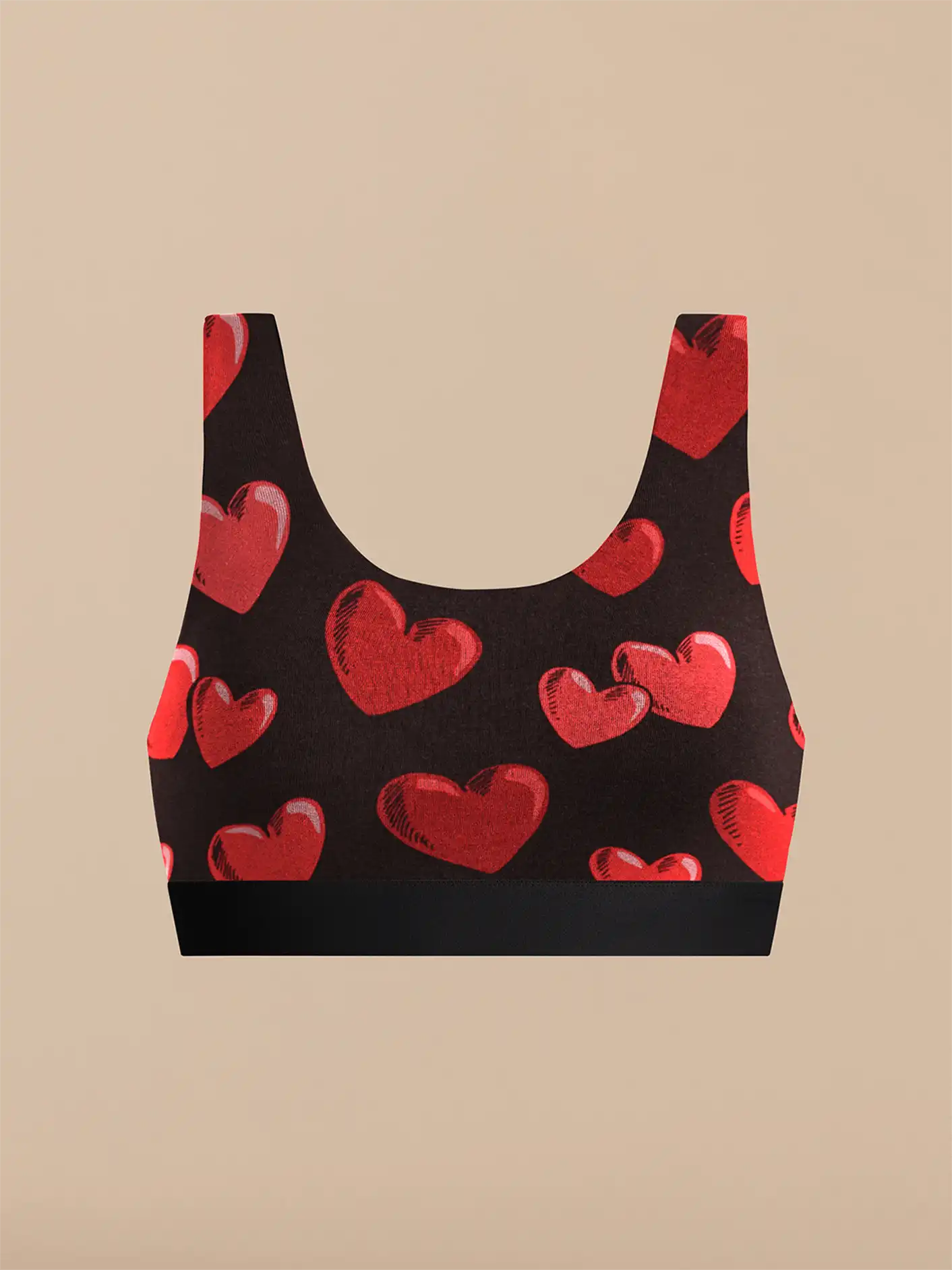 Curvy UltraModal™ Core Scoop Bralette | Floating Hearts