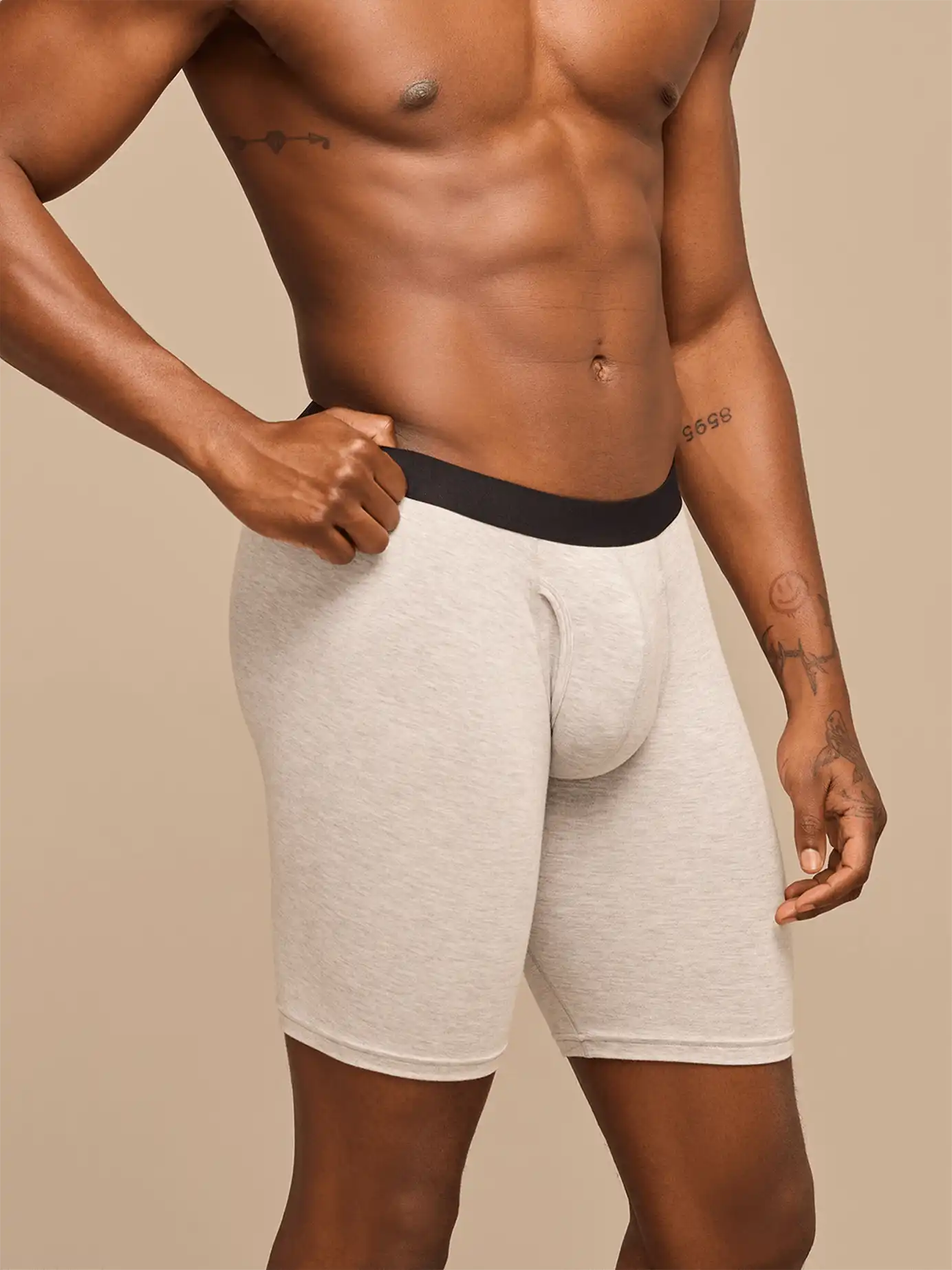 UltraModal™ Core Ball Caddy™ Long Boxer Brief w/ Fly | Heather Grey