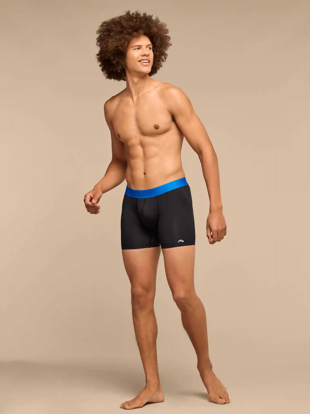 Breathe Boxer Brief w/ Fly | Black/Cobalt Blue