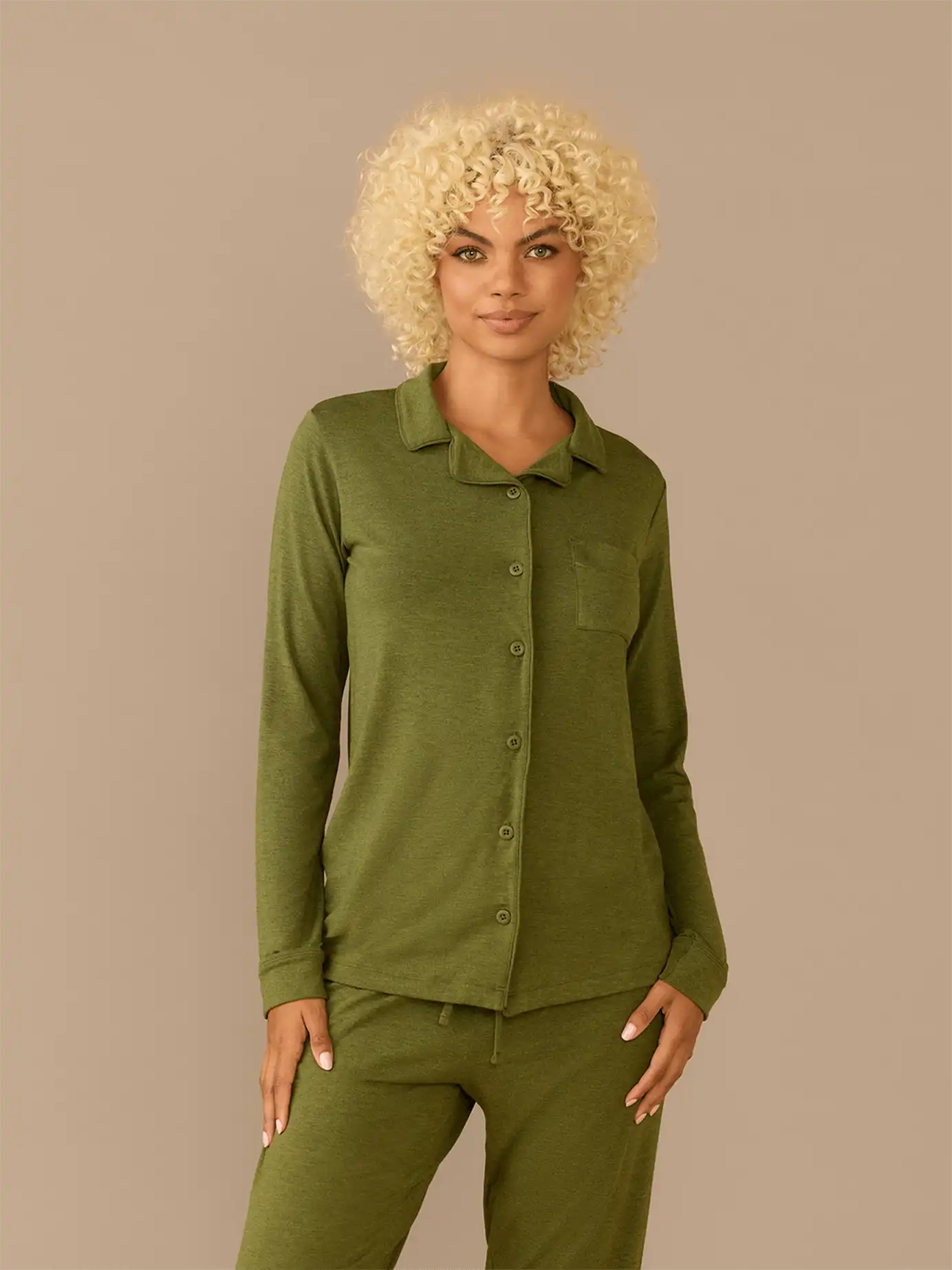 UltraModal™ Long Sleeve PJ Set - Women's | Heather Olive