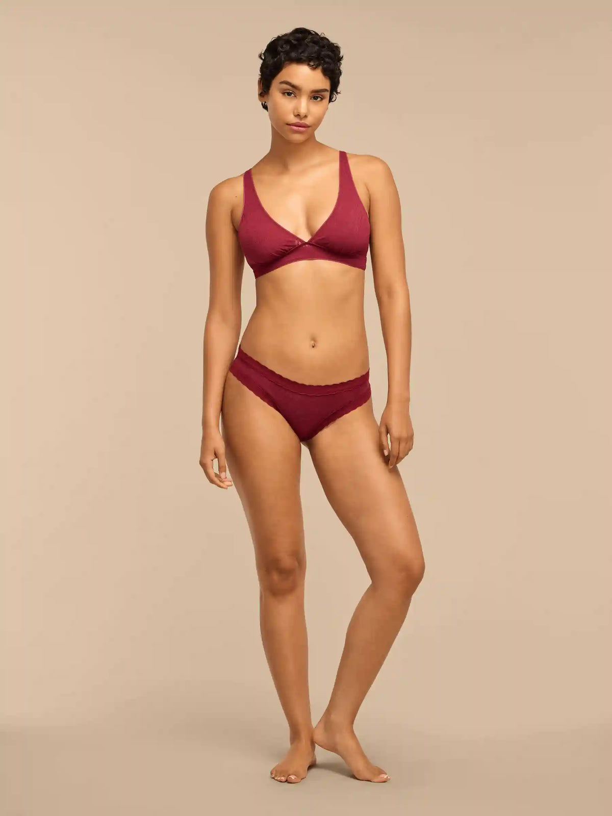 All Over Lace Tanga | Cabernet Zebra