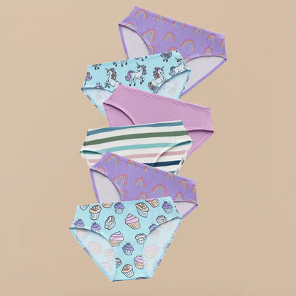 UltraModal™ Kids FeelFree Girls Bikini Brief 6-Pack | Sparkle Party Pack
