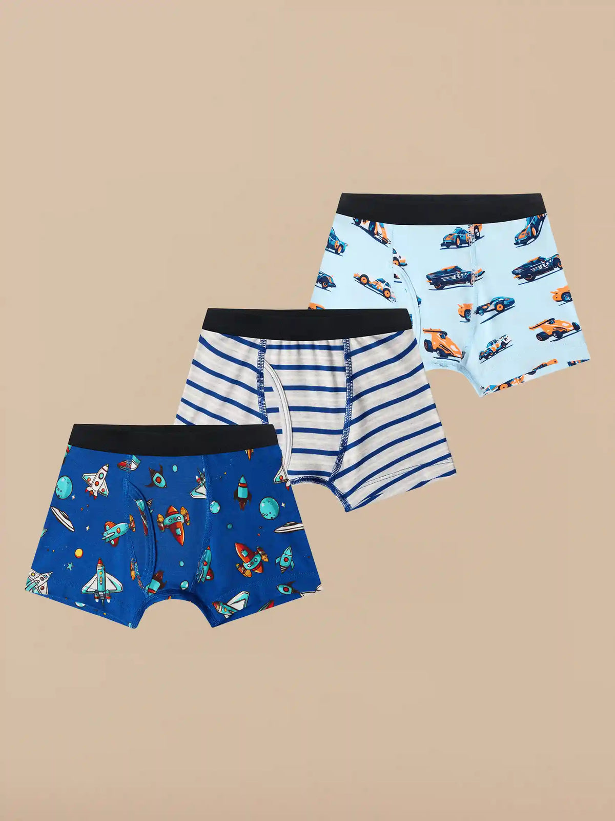 UltraModal™ Kids Core Boys Boxer Brief 3-Pack | Cars & Space Pack