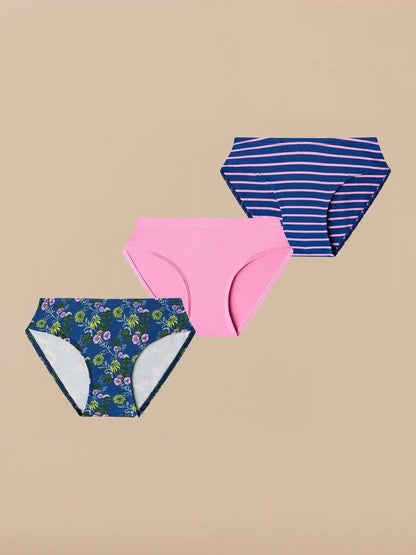 UltraModal™ Kids FeelFree Girls Bikini Brief 3-Pack | Flower Power Pack