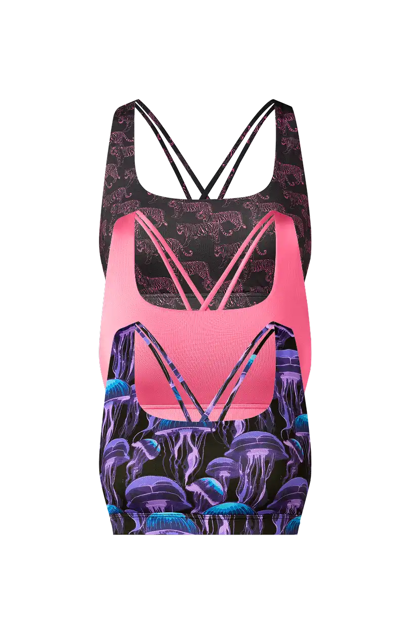 Breathe Strappy Back Bralette 3-Pack | Wild Life Pack