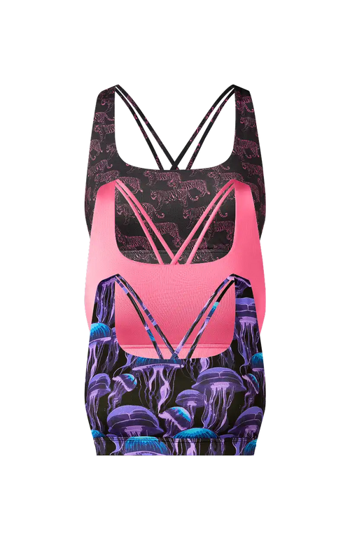 Breathe Strappy Back Bralette 3-Pack | Wild Life Pack