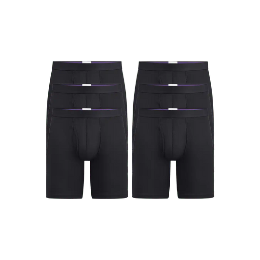 UltraModal™ Ball Caddy™ Long Boxer Brief w/ Fly 6-Pack | Black