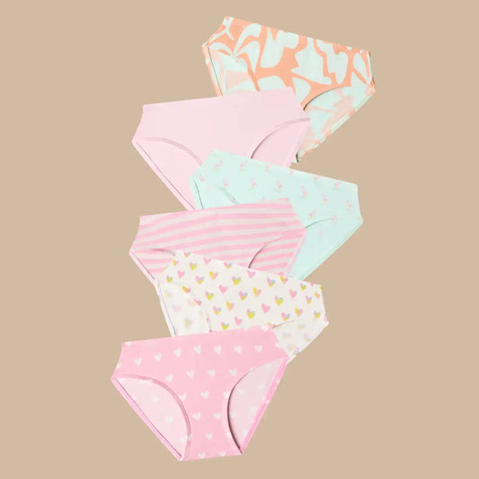 UltraModal™ Kids FeelFree Girls Bikini Brief 6-Pack | I Heart Summer Pack