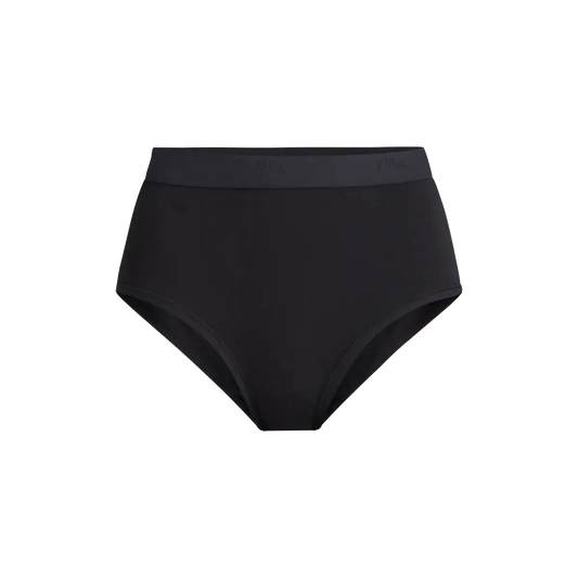 Stretch Cotton High-Waist Brief | Black