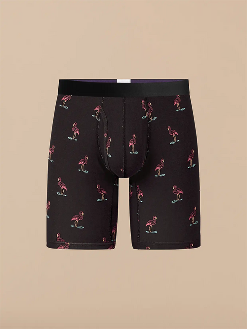 UltraModal™ Core Long Boxer Brief w/ Fly | Night Flamingos