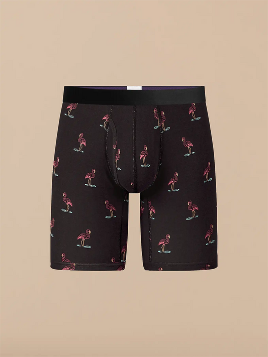UltraModal™ Core Long Boxer Brief w/ Fly | Night Flamingos