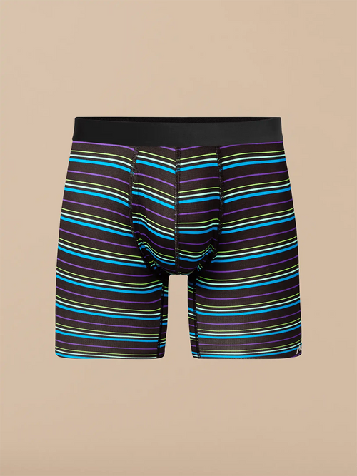 Breathe Boxer Brief w/ Fly | Blue Light Stripes