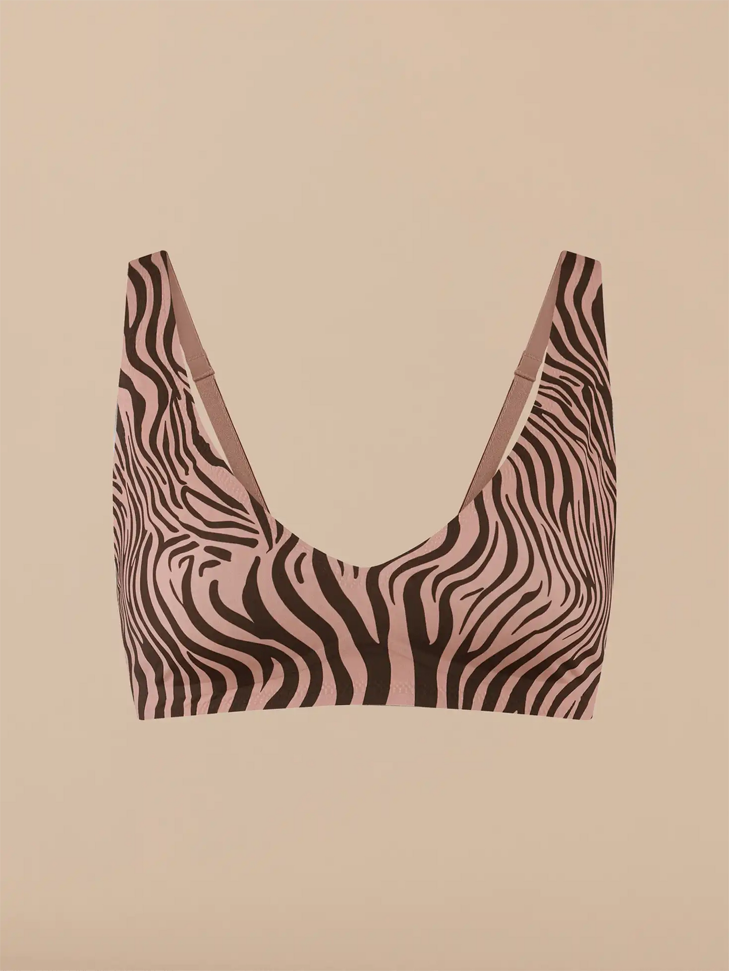 Seamless Plunge Bralette | Blush Zebra