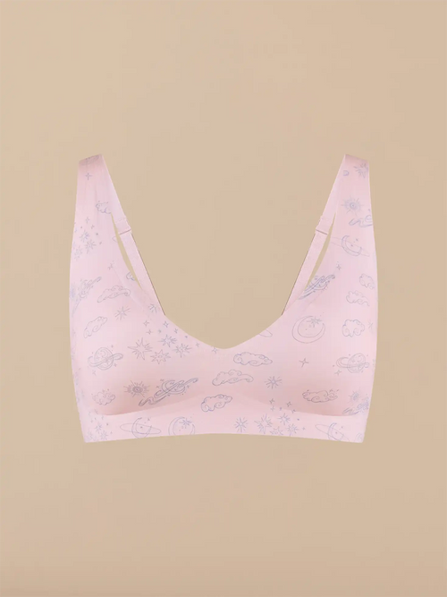 Seamless Plunge Bralette | Space Doodles