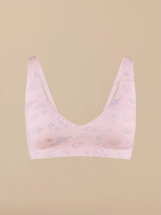 Seamless Plunge Bralette | Space Doodles