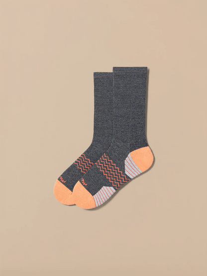 Active Crew Sock | Grey/Electric Coral