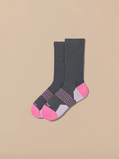 Active Crew Sock | Grey/Electric Pink
