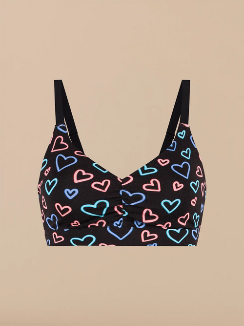 Curvy UltraModal™ FeelFree Ruched Bralette | Electric Hearts 2.0