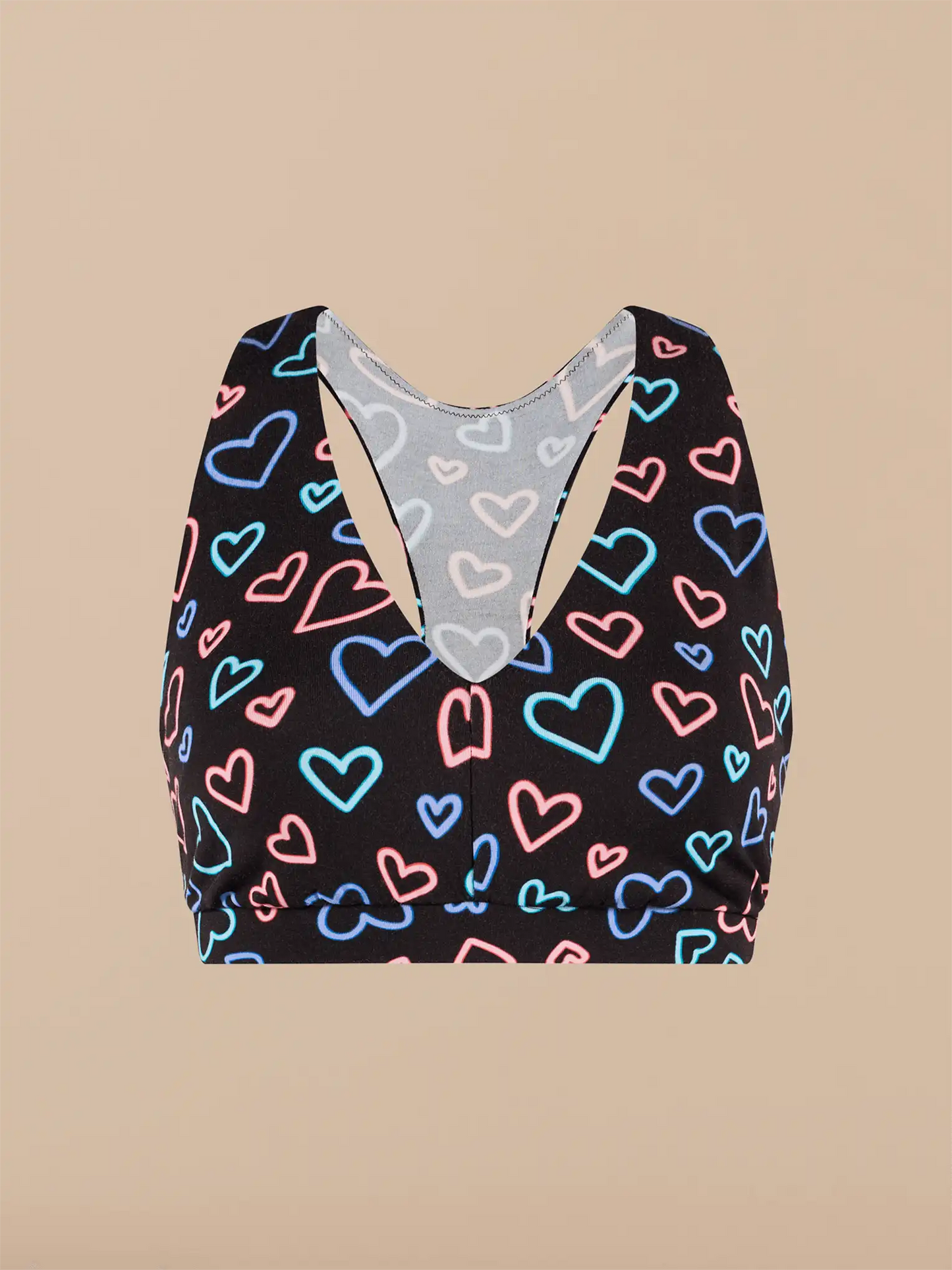 UltraModal™ FeelFree Curvy Racerback Bralette | Electric Hearts 2.0