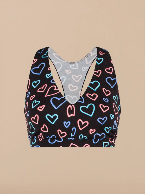 UltraModal™ FeelFree Curvy Racerback Bralette | Electric Hearts 2.0
