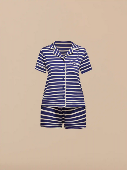 UltraModal™ Short Sleeve PJ Set - Women's | Navy Stripes