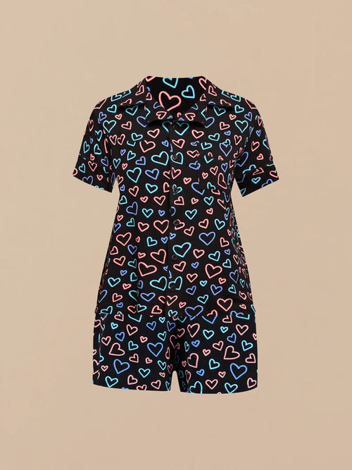 UltraModal™ Short Sleeve PJ Set - Women's | Electric Hearts 2.0
