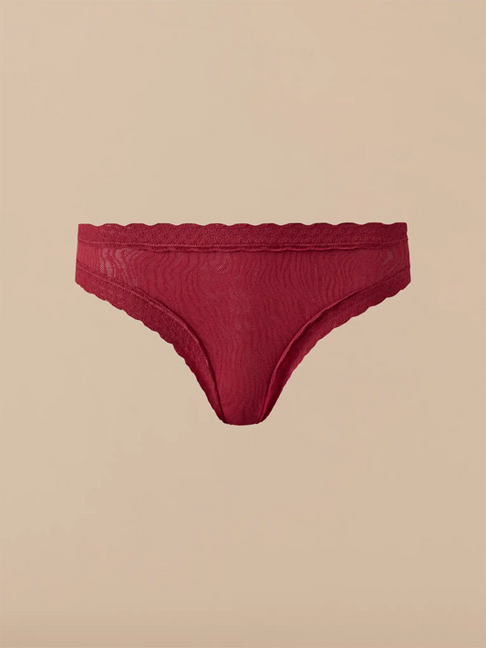 All Over Lace Tanga | Cabernet Zebra