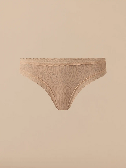 All Over Lace Tanga | Latte Zebra