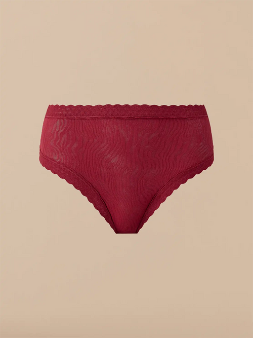 All Over Lace High-Waist Brief | Cabernet Zebra