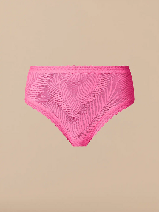 All Over Lace High-Waist Brief | Knockout Pink