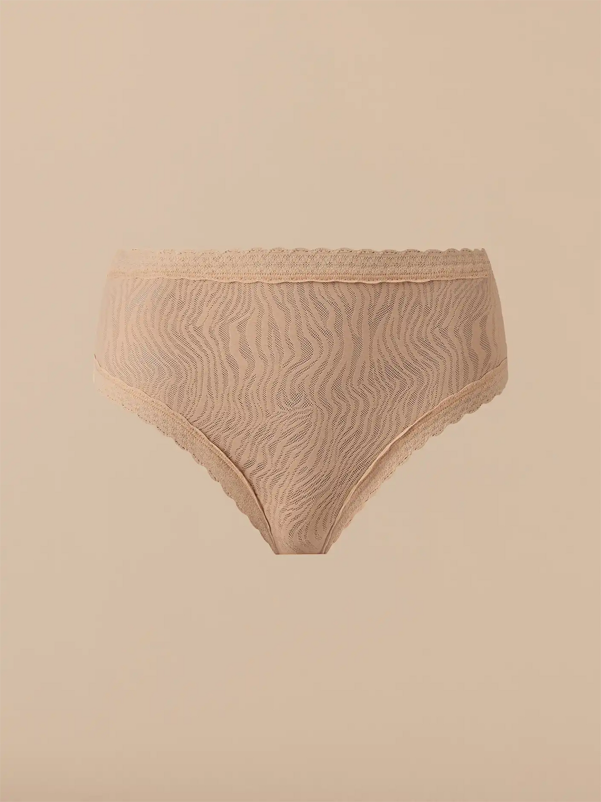 All Over Lace High-Waist Brief | Latte Zebra