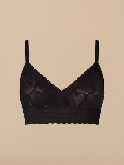 All Over Lace Longline Bralette | Black Hearts