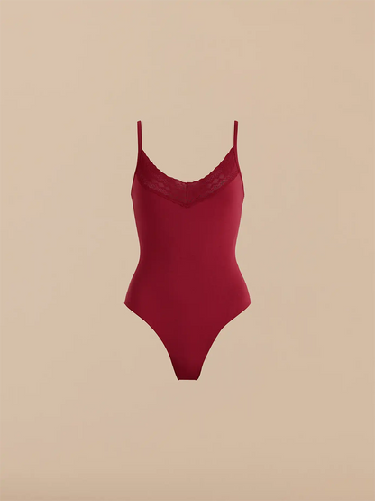 UltraModal™ Lace V-Neck Bodysuit | Cabernet