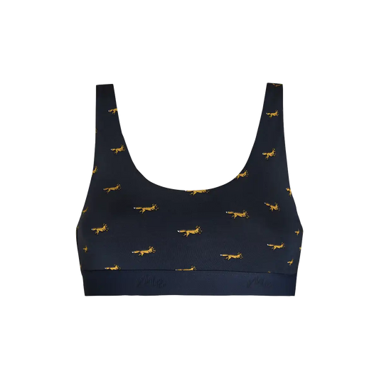 Stretch Cotton Scoop Bralette | Foxes
