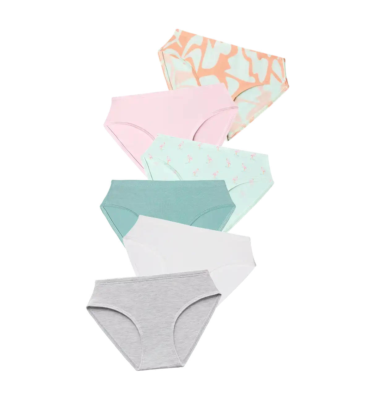 UltraModal™ Kids FeelFree Girls Bikini Brief 6-Pack | Flamingo Pond Pack