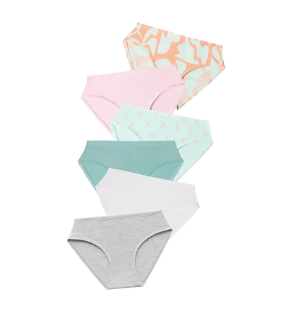 UltraModal™ Kids FeelFree Girls Bikini Brief 6-Pack | Flamingo Pond Pack