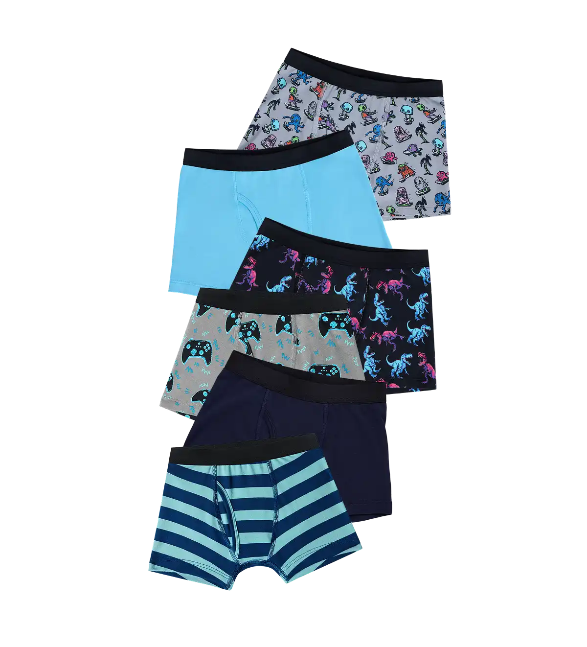 UltraModal™ Kids Core Boys Boxer Brief 6-Pack | Fun and Games Pack