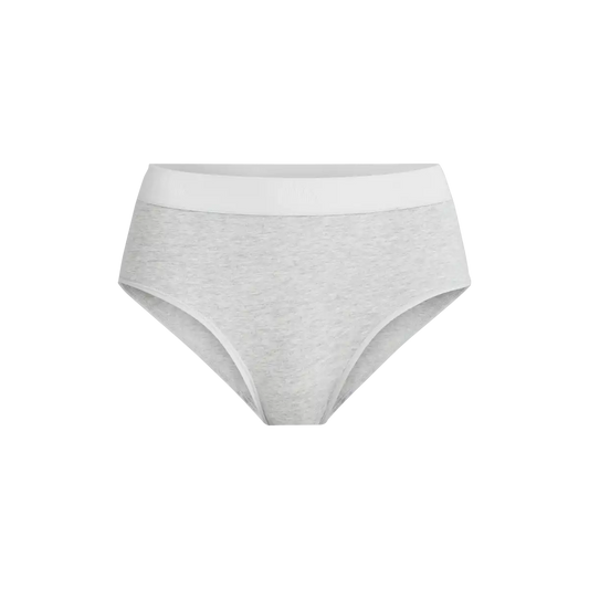 Stretch Cotton High-Waist Brief | Heather Grey