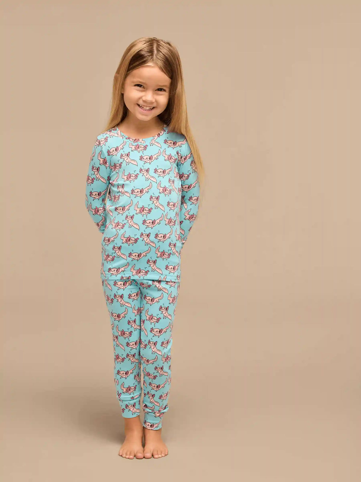 UltraModal™ Long Sleeve PJ Set - Kid's | Axolotl Splash