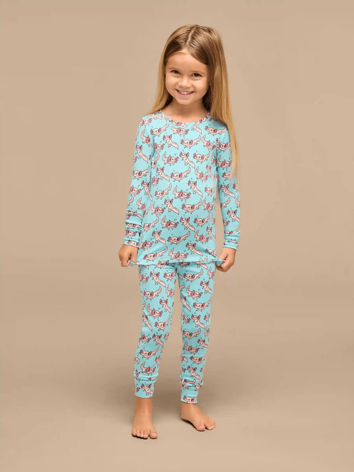 UltraModal™ Long Sleeve PJ Set - Kid's | Axolotl Splash