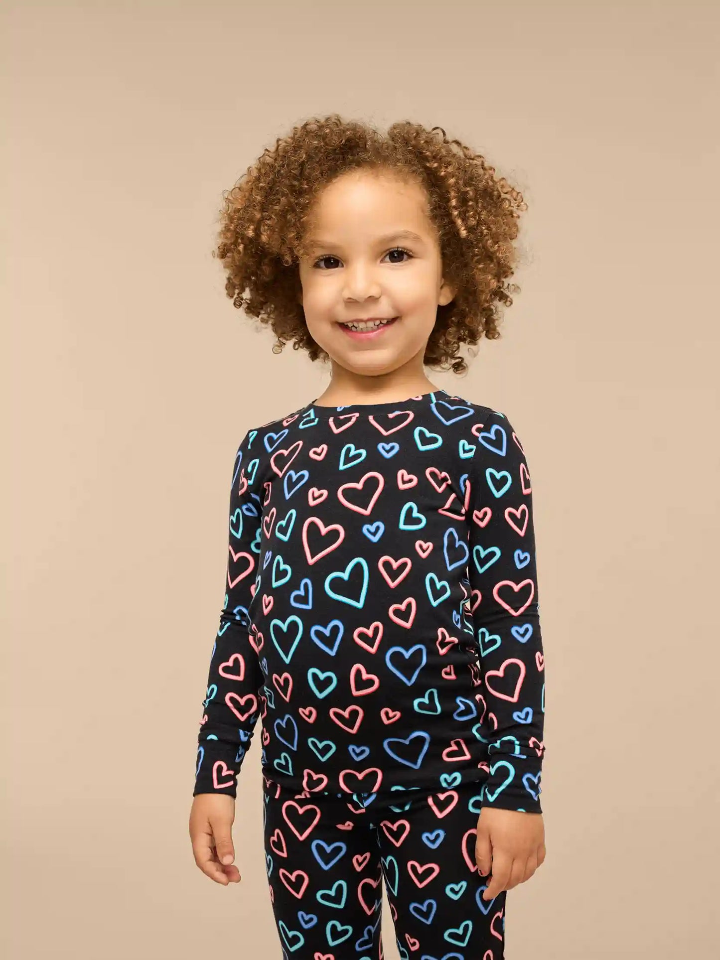 UltraModal™ Long Sleeve PJ Set - Kid's | Electric Hearts 2.0