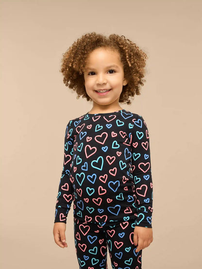 UltraModal™ Long Sleeve PJ Set - Kid's | Electric Hearts 2.0