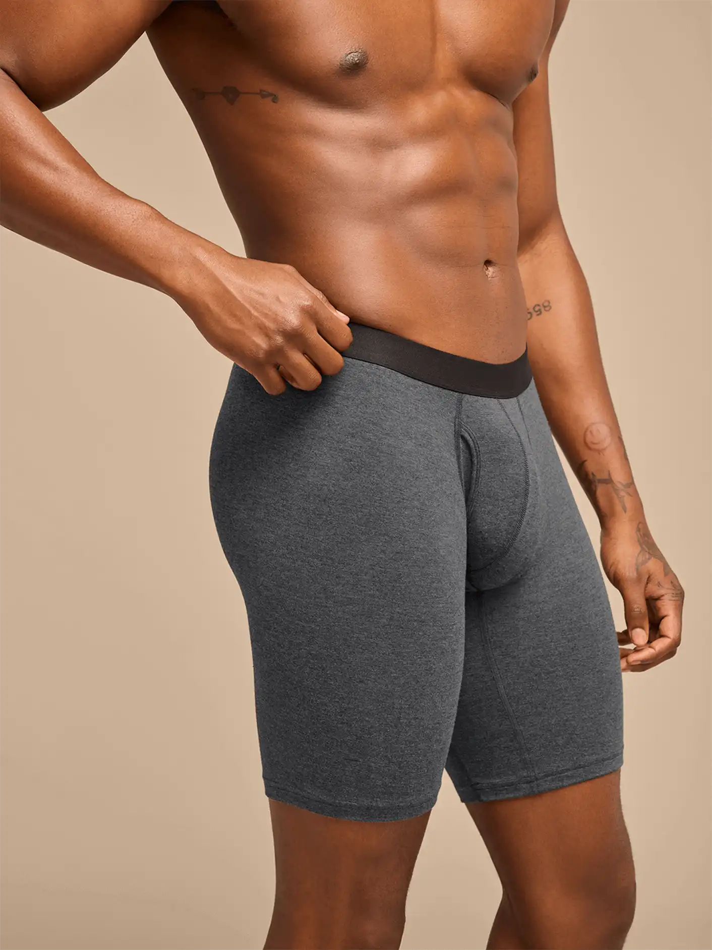 UltraModal™ Core Long Boxer Brief w/ Fly | Heather Charcoal