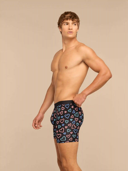 UltraModal™ Core Ball Caddy™ Boxer Brief w/ Fly | Electric Hearts 2.0