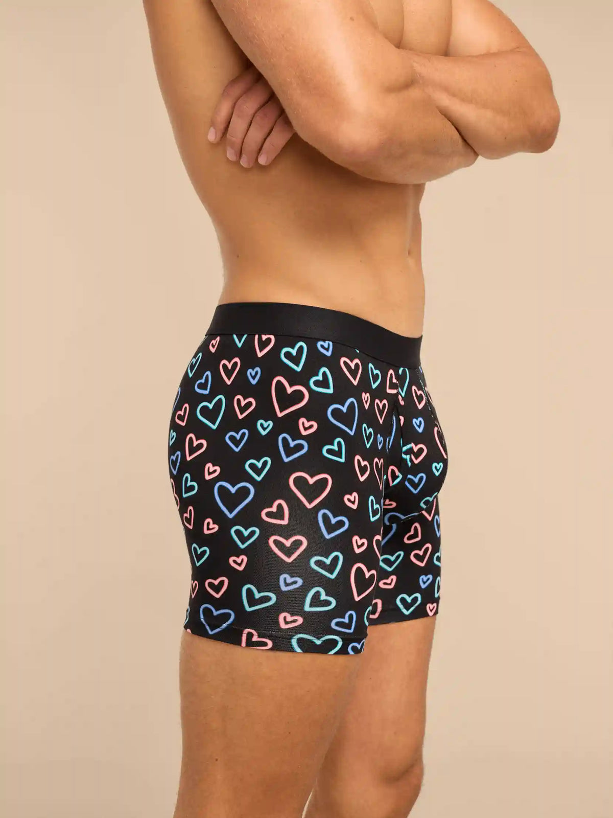UltraModal™ Core Ball Caddy™ Boxer Brief w/ Fly | Electric Hearts 2.0