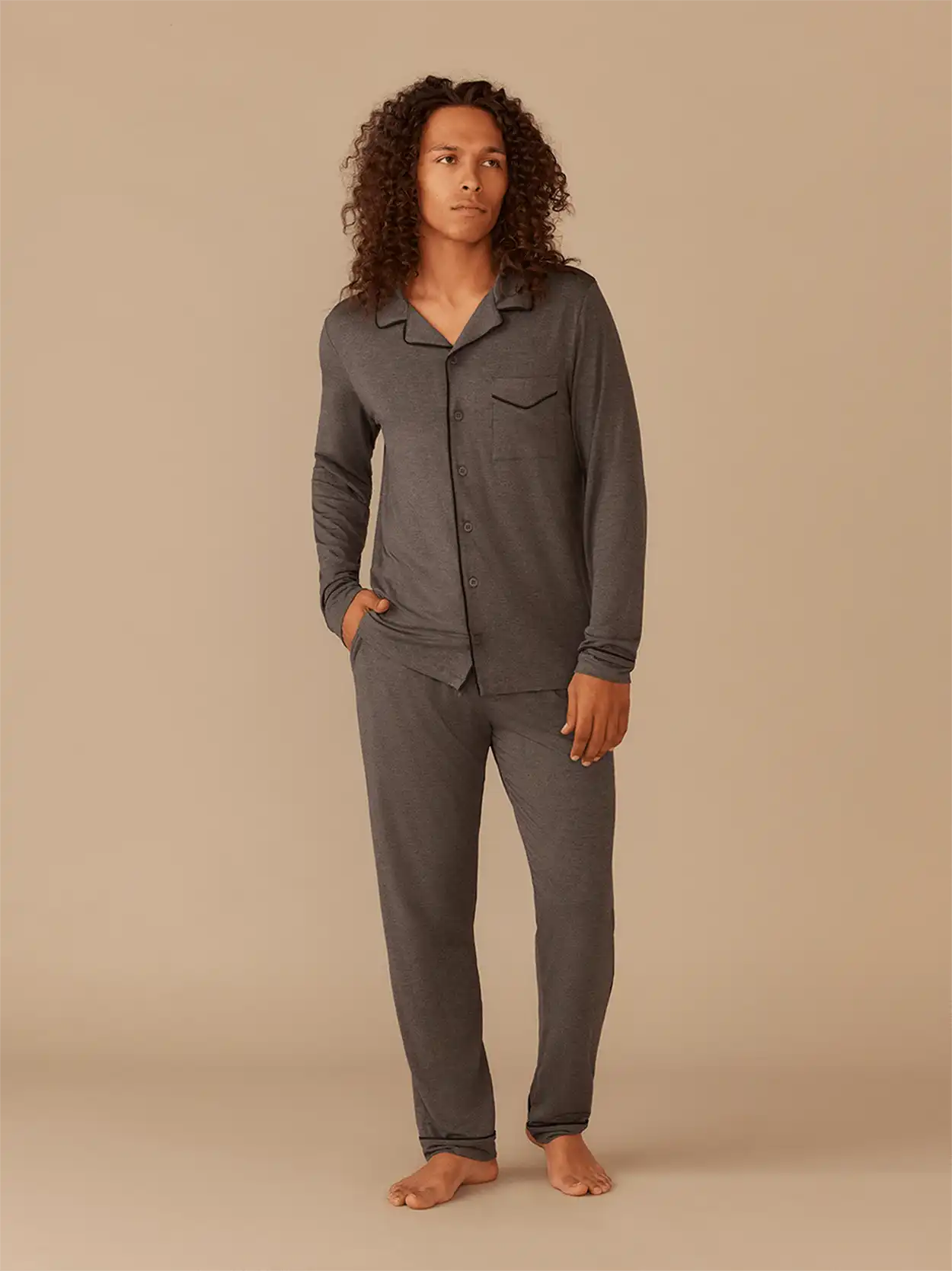 UltraModal™ Long Sleeve PJ Set - Men's | Heather Charcoal