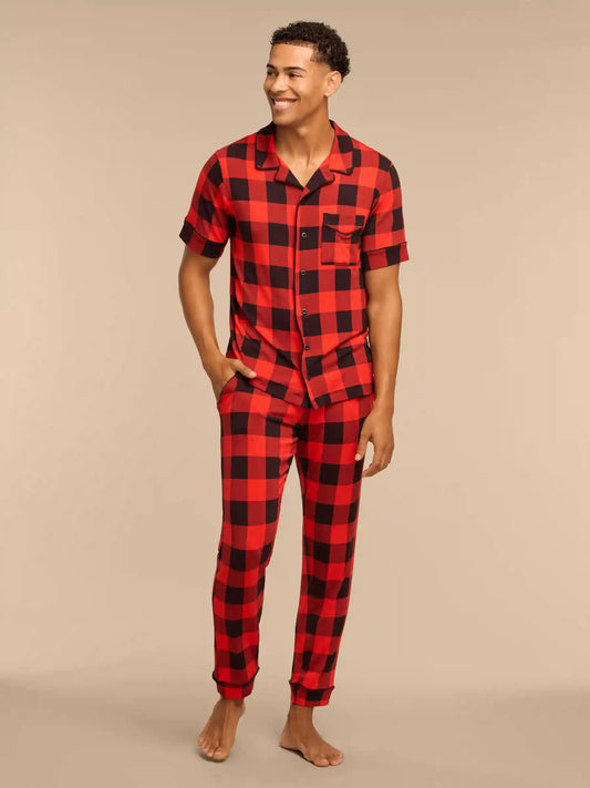 UltraModal™ Short Sleeve Pant PJ Set - Men's | Buffalo Plaid