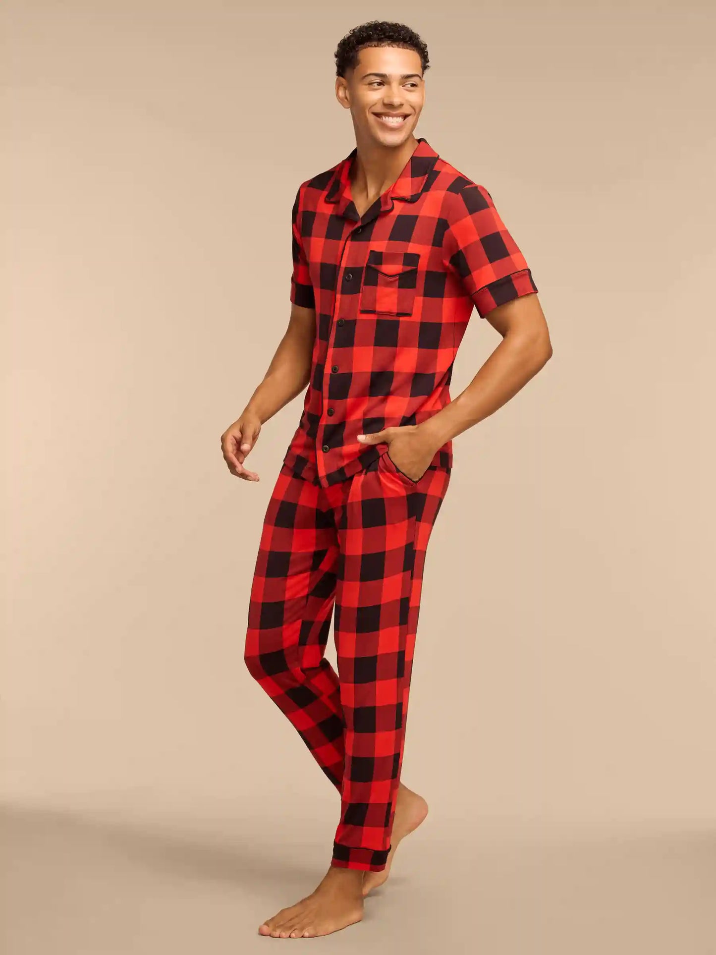 UltraModal™ Short Sleeve Pant PJ Set - Men's | Buffalo Plaid