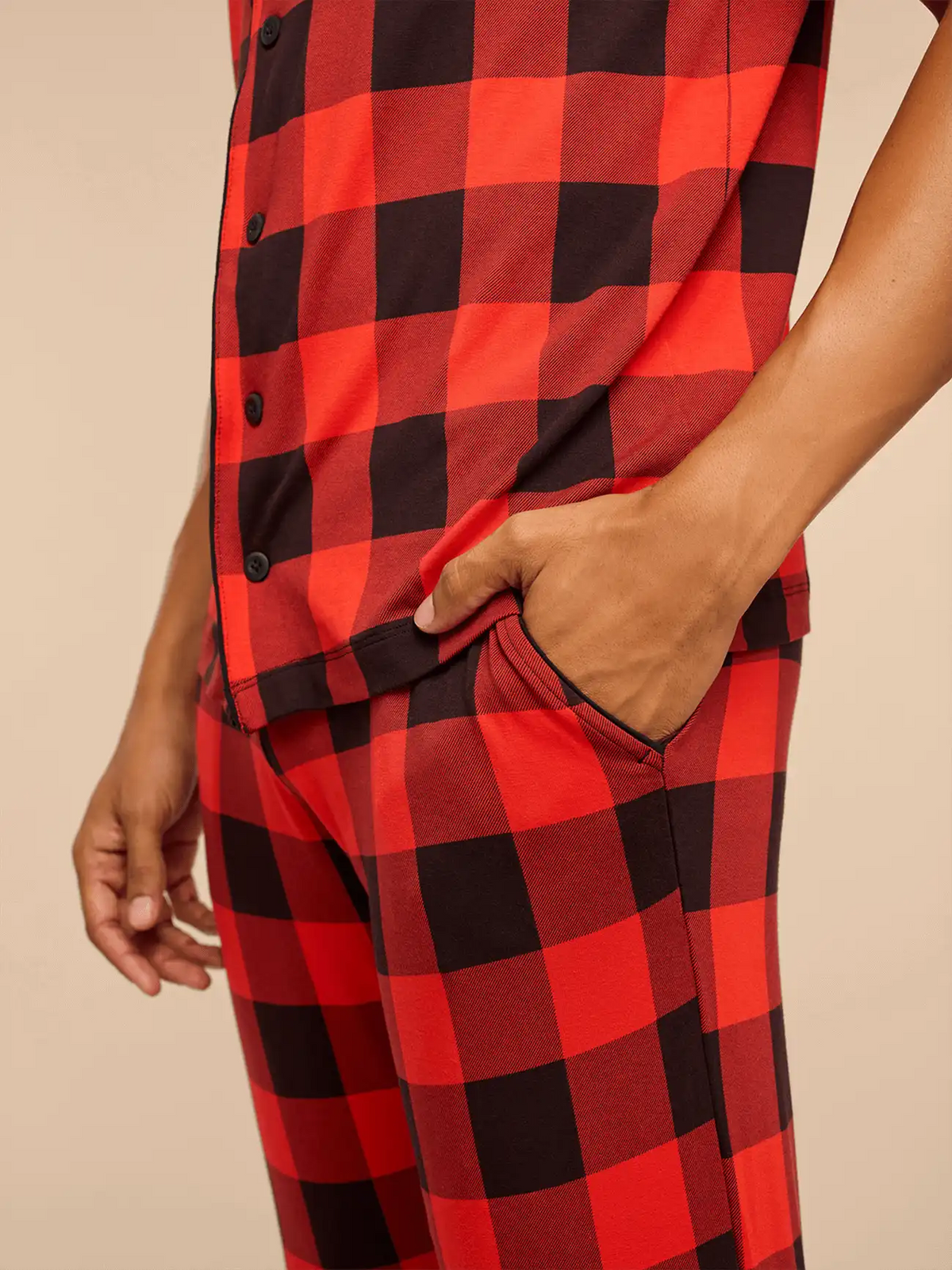 UltraModal™ Short Sleeve Pant PJ Set - Men's | Buffalo Plaid